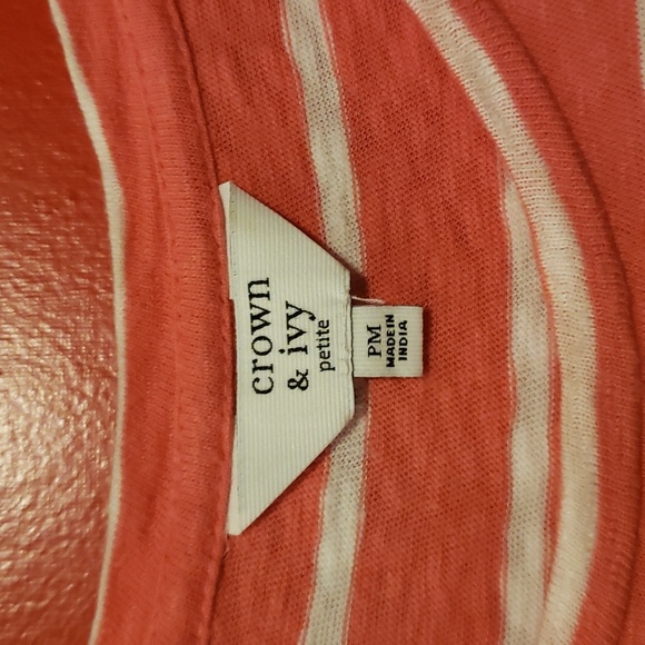 Crown & Ivy Peach and White Striped Rugby Dropped Waist Dress - Picture 2 of 6